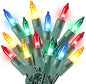 TIGOMOOV Multicolor Christmas Lights Plug in, 100 Count Multi Colored 21ft Christmas String Lights for Tree, Connectable Traditional Indoor String Lights with Green Wire Xmas Outdoor Decorations