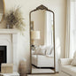 G-LEAF Vintage Baroque Full Length Floor Mirror 22"X65", Victorian Antique Mirror with Black Brush Gold Ornate Metal Frame for Fireplace Entryway Living Room Hallway Bathroom