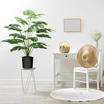 Guheake 28" Fake Plants Large, Artificial Floor Faux Monstera Plant with Planter for Home Office Decor Indoor