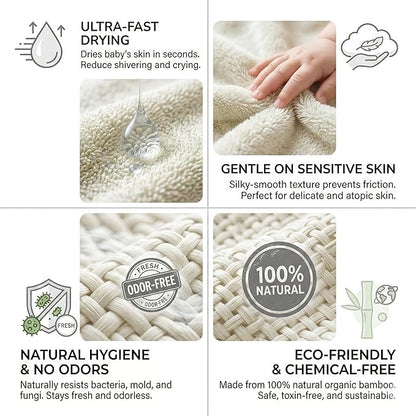 POCASOPA Hooded Towel with Cute Cow Vaquita Design - Rayon Made from Bamboo - Premium Baby Gift - Ultra Soft, Absorbent & Hypoallergenic - Large 35x35” Organic Towel for Newborns, Toddlers & Kids