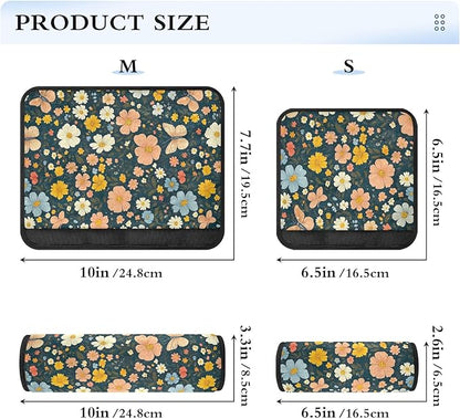 Cute Butterflies Flowers Car Seat Belt Covers Fashion Seat Belt Cushion Cover 2Pcs Shoulder Strap Cushion for Girls Boys Adults