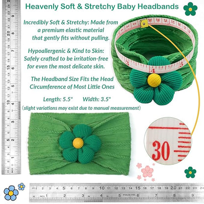JOYOYO 10 Colors Baby Flower Headbands Baby Girls Nylon Headband Soft Hairbands Hair Accessories for Newborn Infant Toddler Kids