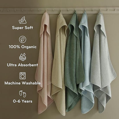Hooded Baby Towel - 100% Organic Cotton Baby Bath Towels – Baby Towels, Baby Bath Towels for Baby Boy, 32" x 32" Super-Soft and Absorbent Baby Towels for Newborn (Pearl Grey)