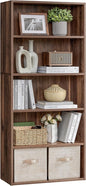 VASAGLE Custos Collection - Bookshelf, 5-Tier Bookcase, Book Shelf, Open Storage Shelf, 9.4 x 23.6 x 52.8 Inches, for Living Room, Home Office, Dinning Room, Natural Walnut ULBC165K01