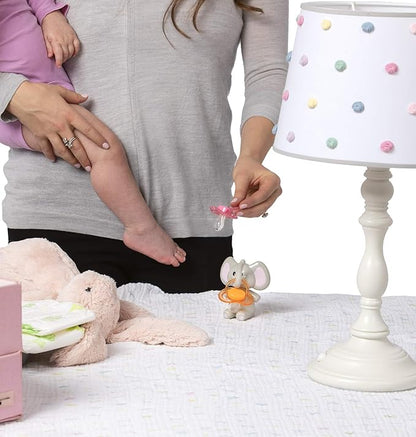 melii Elephant Pacifier Holder – Pacifier Storage – Grey with Pink Ears