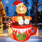 Gardentime 6FT Christmas Gingerbread Man Inflatables Outdoor Decoration Hot Cocoa Cup Cute Giant Xmas Blowups with Built-in LED Lights for Holiday Indoor Yard Lawn Garden Outside Home Décor