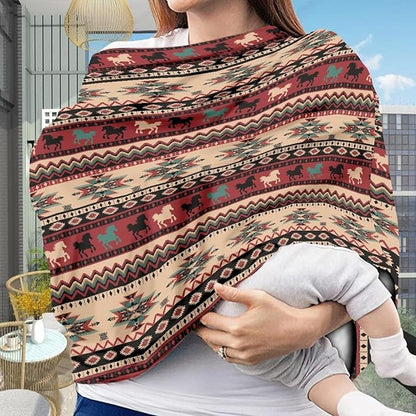 Aztec Infant Stroller Cover Dust Cover Multi-Use Car Seat Canopy Cover Privacy Protection Reusable Stroller Canopy Covers Stretchy Breastfeeding Shawl