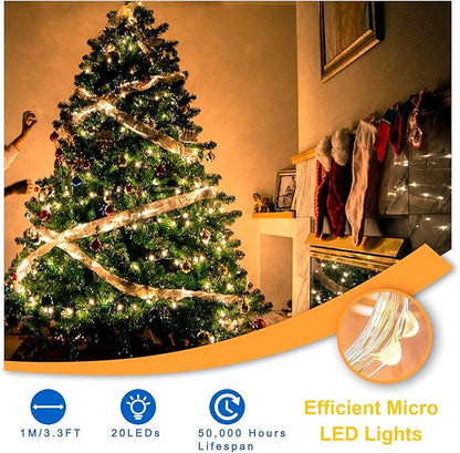 Ostwiki Fairy Lights Battery Operated, 6-Pack Mini String Lights, 20 LED 7ft Twinkle Firefly Starry Lights for DIY Craft Mason Jar Bedroom Wedding Party Table Christmas Decoration (Warm White)
