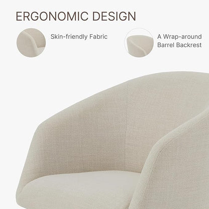 Swivel Dining Chairs Modern Accent Armchair Side Deskchair for Diningroom Vanity Bedroom Livingroom Reading Room,Linen,4 Box