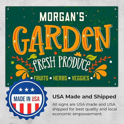 Custom Garden Signs, Personalized Sign for Garden, Ideal for Mom, Mother Or Christmas Gift Sign, 10x14 Inches, Rust Free .040 Aluminum, Fade Resistant, Made in USA by Sigo Signs