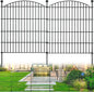 10 Panels Garden Fence Dog Fence Outdoor for Yard, 32in H x 23.6ft L Rustproof Metal Fencing with Ground Stakes | No Dig Animal Proof Containment for Pets/Rabbits | Durable Patio Security Panels