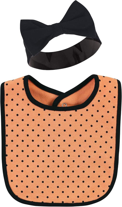 Hudson Baby Unisex Baby Cotton Bib and Headband Set