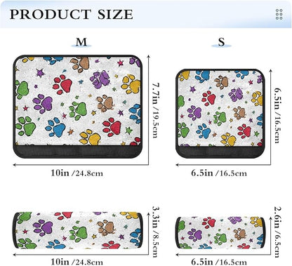 2 Pack Seatbelt Covers Seat Belt Cover Pad for Adults Boys Girls Car Seat Strap Covers Pads Cushion Universal Shoulder Strap Pad Protector for Backpack Camera Bag 6.5 Inch Cute Colorful Paw Prints and