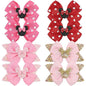 Ayesha 8pcs Mouse Ears Bow Clips for Toddler Girls Mouse Hair Bows Hair Clips Polka Dot Bows for Birthday Parties Themed Parks