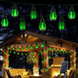 Solar String Lights for Outside, 21Ft Solar Patio Lights with 10 Flickering Flame Light Bulbs, Waterproof Green Solar Powered Outdoor Lights for Garden Yard Patio Gazebo Bistro Cafe Porch Party Decor
