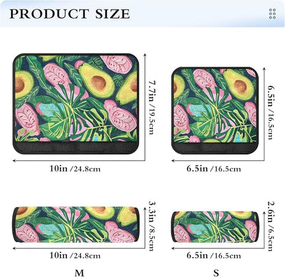 CHIFIGNO Green Avocado and Tropical Leaves Seat Belt Covers 2Pcs Car Seat Strap Pads Comfortable Car Seat Shoulder Protector Protect Your Neck and Shoulder
