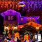 JMEXSUSS 400 LED Color Changing Christmas Lights Outdoor, 38.8ft Orange to Purple Halloween Icicle Lights with Remote, Waterproof String Light Plug in for Outdoor Indoor Party Decor