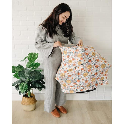 Konssy Baby Car Seat Covers- Multi-use Carseat Canopy for Babies, Stretchy Infant Carseat Cover Boy, Shower Gifts for Unisex Boys and Girls