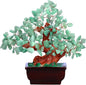 Feng Shui Quartz Crystal Money Tree Bonsai Style Decoration for Luck and Wealth (Green)