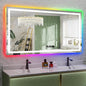 66x36 Inch RGB LED Bathroom Mirror Front Light and RGB Backlit Lighted Vanity Mirror for Bathroom Wall Mounted Dimmable Anti Fog Memory Shatter-Proof IP54 Waterproof Horizontal/Vertical