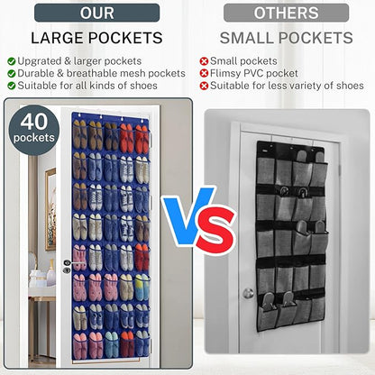 40-Pocket Over the Door Shoe Organizer