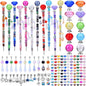 DIY Fairy Wand Garden Stakes Kit, Crystal Beaded Decorative Wands Set, Outdoor Garden Decoration with Assembly Guide (Mixed Top 390 Pcs)
