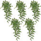 DILATATA Fake Hanging Plants Artificial Hanging Plants 22" Faux Wandering Jew Hanging Leaves Plants for Wall Shelf Home Indoor Outdoor Decor - 5 Pack