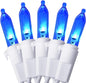 Holiday Essence - Blue LED Christmas String Lights, 100 Count Wire 26.9 Ft Incandescent Patriotic Memorial 4th July Traditional Light Set for Indoor & Outdoor Home Décor, Wedding Lighting Decoration