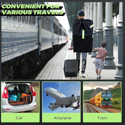 Zihvfzu Waterproof Car Seat Travel Bag, Suitable for Airplane and Air Travel, Durable Cushioned Backpack Design, Suitable for Strollers, Height Increasing Seats, Convertible Seats, with 1 Luggage Tag