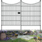 10 Panels Garden Fence Dog Fence Outdoor for Yard, 32in H x 23.6ft L Rustproof Metal Fencing with Ground Stakes | No Dig Animal Proof Containment for Pets/Rabbits | Durable Patio Security Panels
