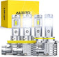 AUXITO 9005 H11 LED Bulbs Combo, 100000 Lumens Ultra Bright 6500K Cool White, Canbus Ready, No Flicker, 99% Vehicle Compatibility, IP68 Waterproof, 4 Pack