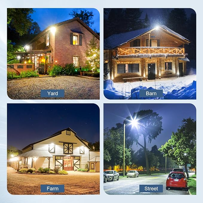 KUKUPPO 120W LED Barn Light with Photocell, ETL Listed 16,800LM LED Yard Light Outdoor, IP65 Waterproof, 5000K Daylight LED Pole Light Area Security Flood Light Fixture for Yard, Barn, Farm, Street