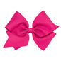 Wee Ones Girls' Classic Grosgrain Hair Bows with Plain Wrap Center, No-Slip Hair Clip, Handmade, Shocking Pink, Mini King