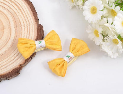 Baby Girls Hair Bow Clips, 10pcs Boutique Cotton Fully Lined Hair Pins, Non Slip Baby Barrettes Accessories for Infants Toddlers Fine Hair by BIANHUAN (Set-B)