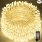 LAMPHOME 33ft Christmas Decorative Mini Lights, 100 LED Transparent Wire Fairy Starry String Lights Plug in, 16 Lighting Modes, for Indoor Outdoor Xmas Tree Wedding Party Decoration (Warm White)
