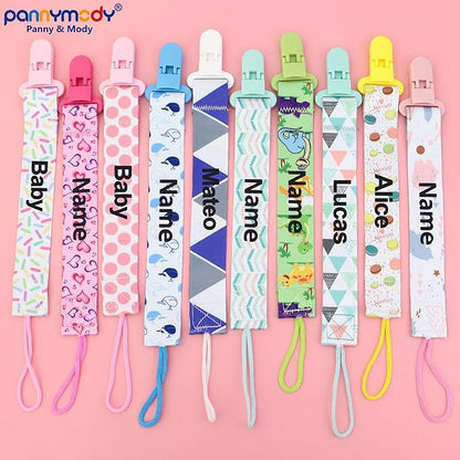 4Pack, Custom Baby Pacifier Holder Clip with Name, Personalized Name Pacifier Clip for Boys and Girls Fits for Most Pacifiers