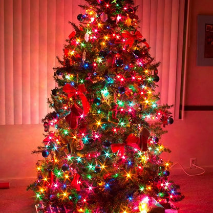 Dazzle Bright Battery Operated Christmas Lights, 2 Pack Total 32Feet 100LED Clear Mini String Lights Waterproof with 8 Modes for Xmas Indoor Outdoor Yard Holiday Wedding Decorations (Multi Color)