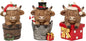 Christmas Highland Cow Figurines Decor, 3 PCS Small Christmas Cows Hidden in Barrel/Bucket/Gift Box, Hanging Ornaments Xmas Resin Statue for Garden Bathroom Kitchen Home Table Decorations