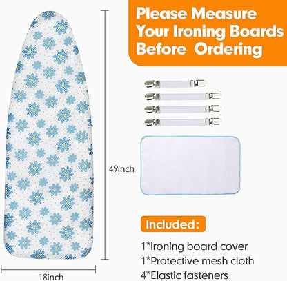 Ironing Board Cover and Pad, 21x54 Extra Large Thick Iron Padding, Scorch &