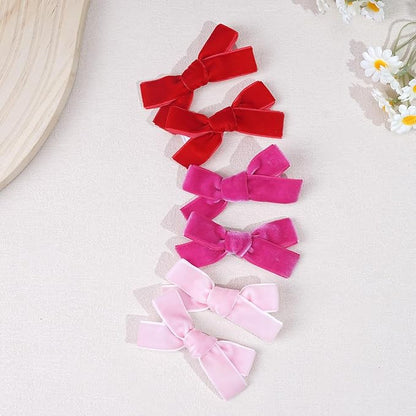 CÉLLOT Velvet Hair Bows for Baby Girls in Pairs,Baby bow with Fully Lined Hair Clips Hair Accessories for Toddlers Infants,20 Pieces