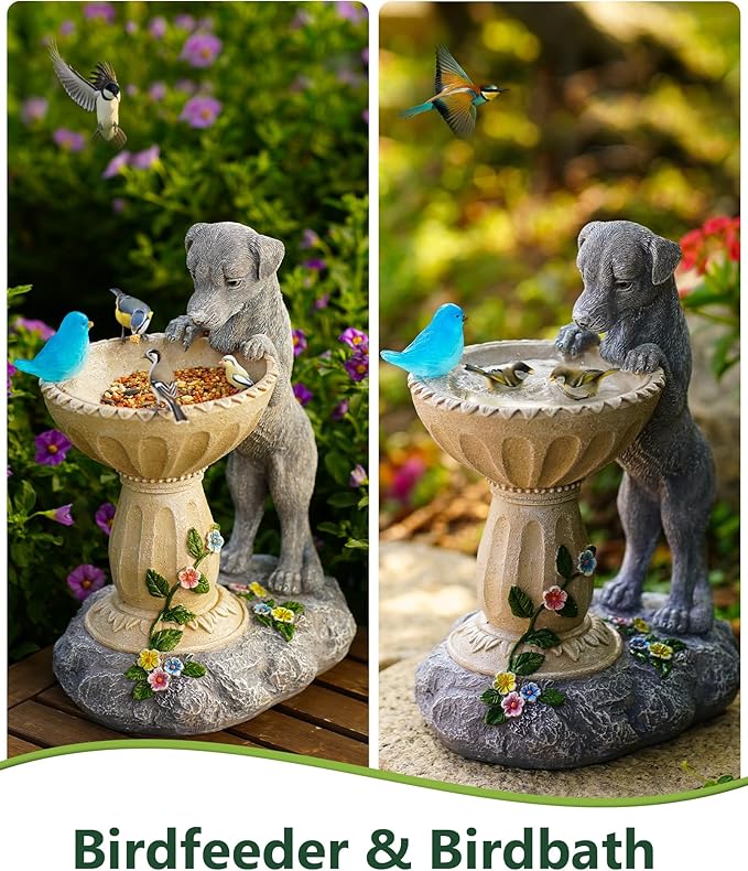 Nacome Solar Dog Garden Decor: Outdoor Statues Ornaments for Outside Decorations Yard Art Lawn Porch Patio Balcony - Birthday Gifts Choice for Mom Grandma Women Lover