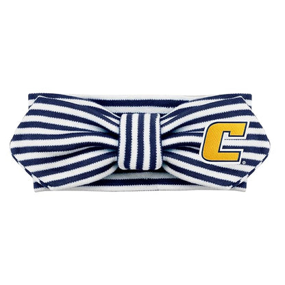 Creative Knitwear UTC Mocs Tennessee Chattanooga Infant Girls Navy/White Striped Hair Knot Headband Embroidered Logo - Size Newborn - 4T