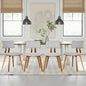 Armen Living Jaguar Mid-Century Dining Chair in Walnut Wood and Gray Fabric - Set of 4