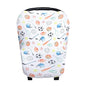 Baby Car Seat Cover Canopy and Nursing Cover Multi-Use Stretchy 5 in 1 Gift Varsity by Copper Pearl
