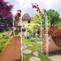 Metal Garden Arch 98.4" H Garden Arbor Trellis for Outdoor Climbing Plants Support Rose Lawn Tall Large Scale Event Arch(L, Cream White)