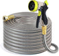 Metal Garden Hose 25 ft – 304 Stainless Steel Water Hose with Nozzle Sprayer, Garden Hoses Flexible, Lightweight, No Kink, Heavy Duty for Outdoor (25 ft)