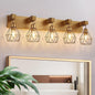 maesta Bathroom Gold Vanity Light Fixtures, 5-Light Gold Bathroom Light Fixtures Over Mirror, Sconces Wall Lighting with Elegant Metal Lampshade for Living Room, Bedroom, Hallway