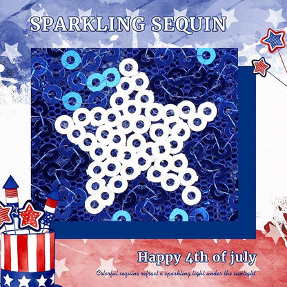 4th of July Hair Bows Clips Blue Glitter Girls Hair Accessories Little Baby Alligator Clips Hair Barrettes for Kids Sparkly Cheer Hair Ribbon Teens Gift Bling USA Flag Hairpin