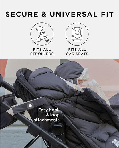 7AM Enfant Stroller Blanket 212 - Adjustable Baby Car Seat Zipped Blanket for Babies Winter, Unisex Multi Purpose Fleece Lined Warm Hooded Toddler Footmuff Water Repellent | (6M - 4T)