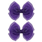 Dark Purple Mesh Hair Bows Clips 4" Organza Ribbon Hair Barrettes Alligator Hairpins for Girls Fall Birthday Wedding Party Dress Outfit Decor Accessory Teens Back to School Gift